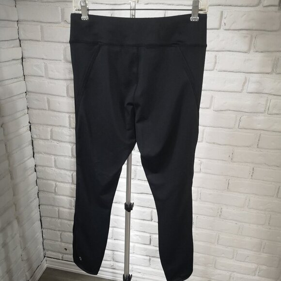 Hyba Ladies Size Medium Ankle Length Black Workout Leggings w/ Cutout Detail - Picture 2 of 11